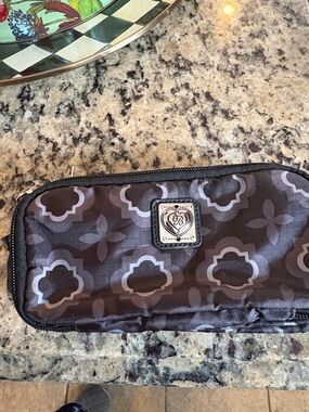 Brighton Black and Gray Patterned Cosmetic Zip Pouch